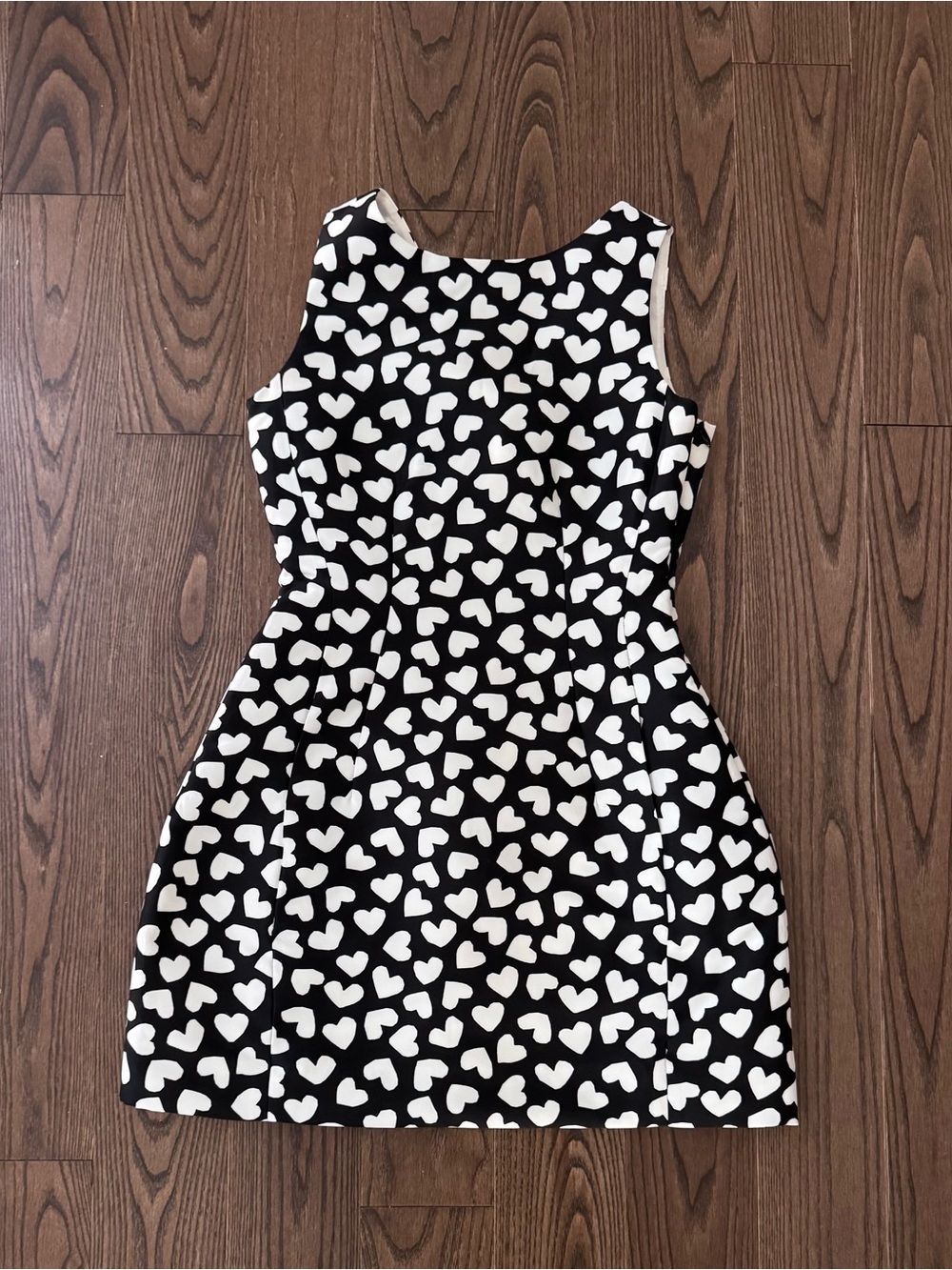 kate spade Black & White Heart-Print Fit-and-Flare Dress
